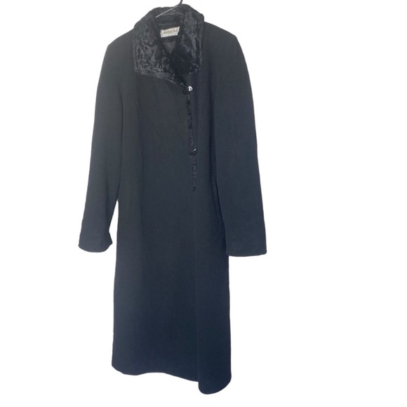 Madeline black wool long coat size 12 - Picture 2 of 11